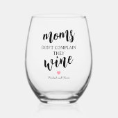 おもしろい母 ステムなしワイングラス (正面)