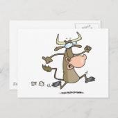 おもしろい毛先のガ走ン牛 ポストカード (正面/裏面)