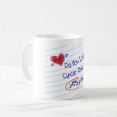 おもしろい気のあるそぶりをしたグレード学校ラブノートコーヒーマグ コーヒーマグカップ (正面左)