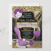 おもしろい気のあるそぶりをしたバースデーパーティ招待状 招待状 (正面)