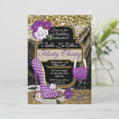 おもしろい気のあるそぶりをしたバースデーパーティ招待状 招待状 (スタンド正面)