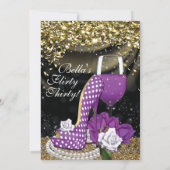 おもしろい気のあるそぶりをしたバースデーパーティ招待状 招待状 (裏面)