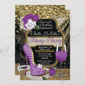 おもしろい気のあるそぶりをしたバースデーパーティ招待状 招待状 (正面/裏面)