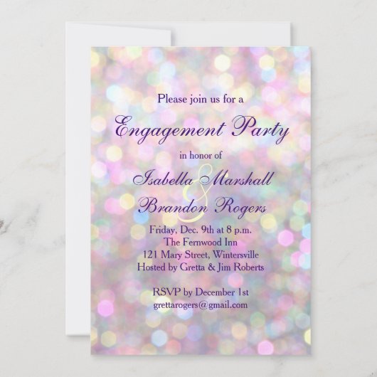 おもしろい気のあるそぶりをした及びカラフル婚約招待状 招待状 (裏面)