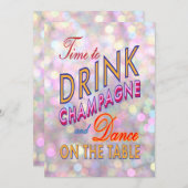 おもしろい気のあるそぶりをした及びカラフル婚約招待状 招待状 (正面/裏面)