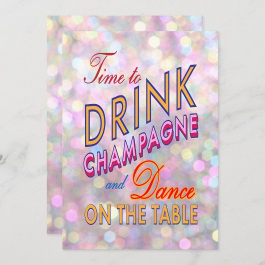 おもしろい気のあるそぶりをした及びカラフル婚約招待状 招待状 (正面/裏面)