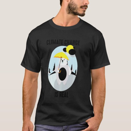 おもしろい気候変動は実在地球温暖化K Tシャツ (正面)