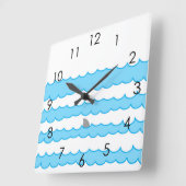 おもしろい水お洒落イラストレーション スクエア壁時計 (傾斜)