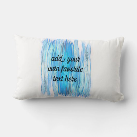 おもしろい水の色の引用文を追加絵を描ターコイズストライプ ランバークッション (裏面)