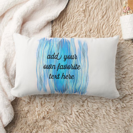 おもしろい水の色の引用文を追加絵を描ターコイズストライプ ランバークッション (ブランケット)