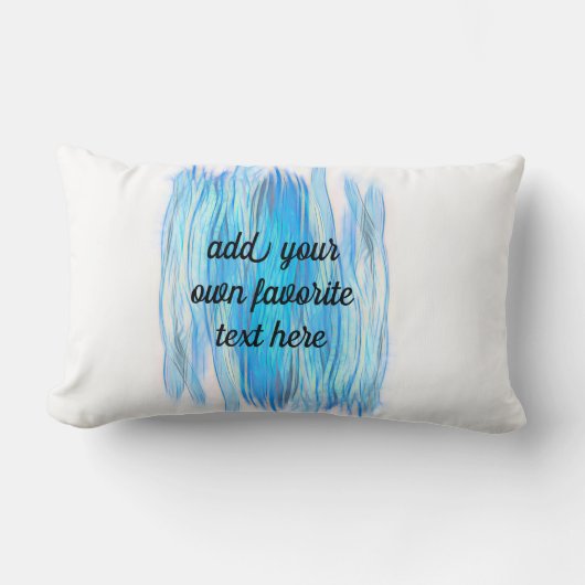 おもしろい水の色の引用文を追加絵を描ターコイズストライプ ランバークッション (正面)