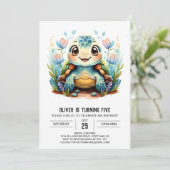 おもしろい水中ボホータートルボーイ誕生日 招待状 (スタンド正面)