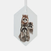 おもしろい水彩おもしろいファミリーフレンドアニマルアート ガラスオーナメント (正面右)