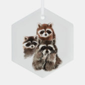 おもしろい水彩おもしろいファミリーフレンドアニマルアート ガラスオーナメント (裏面)