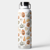 おもしろい水彩かぼちゃ模様 ウォーターボトル (背面)
