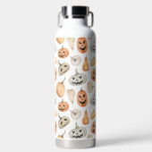 おもしろい水彩かぼちゃ模様 ウォーターボトル (正面)