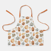 おもしろい水彩かぼちゃ模様 エプロン (正面)