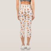 おもしろい水彩かぼちゃ模様 カプリレギンス (裏面)