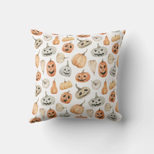 おもしろい水彩かぼちゃ模様 クッション (裏面)