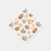 おもしろい水彩かぼちゃ模様 スタンダードカクテルナプキン (角)