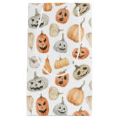 おもしろい水彩かぼちゃ模様 スモールペーパーバッグ (正面)