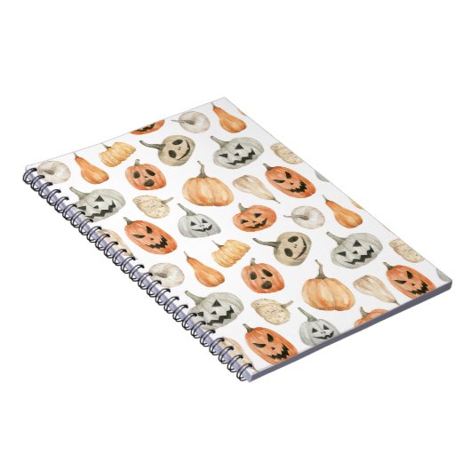 おもしろい水彩かぼちゃ模様 ノートブック (右側)