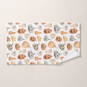 おもしろい水彩かぼちゃ模様 バスタオルセット (ハンドタオル)