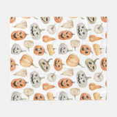 おもしろい水彩かぼちゃ模様 フリースブランケット (正面(横))