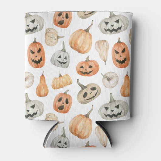 おもしろい水彩かぼちゃ模様 缶クーラー (正面)