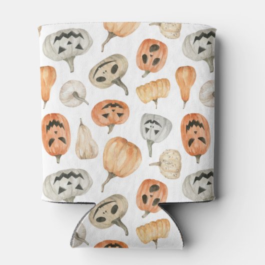 おもしろい水彩かぼちゃ模様 缶クーラー (裏面)