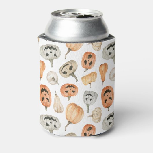 おもしろい水彩かぼちゃ模様 缶クーラー (缶裏面)