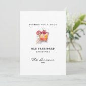 おもしろい水彩オールドカクテルファッションドクリスマス シーズンカード (スタンド正面)