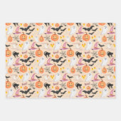 おもしろい水彩ハロウィーン ラッピングペーパーシート (正面)