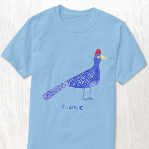 おもしろい水彩バードアートパーソナライズされた Tシャツ