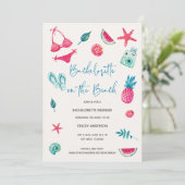 おもしろい水彩ビーチ先バチェロレッテ 招待状 (スタンド正面)
