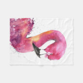 おもしろい水彩ピンクのフラミンゴのギフトオーバー フリースブランケット (正面(横))