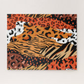 おもしろい水彩動物模様デザイン ジグソーパズル (横)