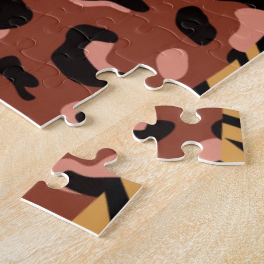 おもしろい水彩動物模様デザイン ジグソーパズル (側面)