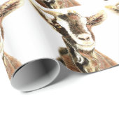 おもしろい水彩古いヤギのユーモア動物アート ラッピングペーパー (ロールコーナー)