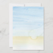 おもしろい水彩夏ビーチ結婚式 セーブザデート (裏面)