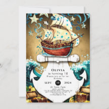 おもしろい水彩宝石海賊誕生日