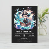 おもしろい水彩海賊版誕生日 招待状 (スタンド正面)