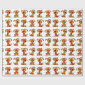 おもしろい水彩犬 ラッピングペーパー (フラット)