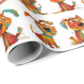 おもしろい水彩犬 ラッピングペーパー (ロールコーナー)