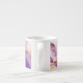 おもしろい水彩紫色の背景(黄金箔) エスプレッソカップ (裏面)