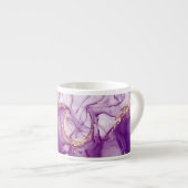 おもしろい水彩紫色の背景(黄金箔) エスプレッソカップ (正面右)