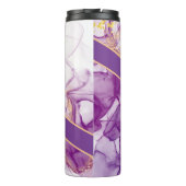 おもしろい水彩紫色の背景（黄金箔） タンブラー (裏面)