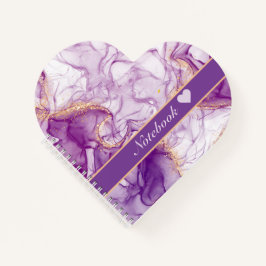 おもしろい水彩紫色の背景（黄金箔） ノートブック