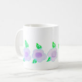 おもしろい水彩紫色の花 コーヒーマグカップ (正面左)