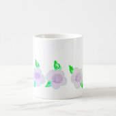 おもしろい水彩紫色の花 コーヒーマグカップ (中央)